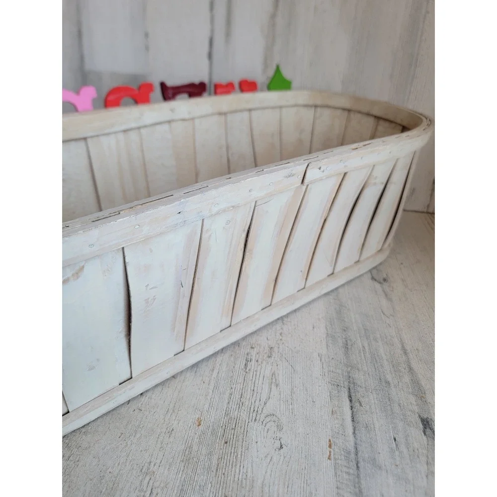 Merry Xmas large crate & barrel basket Mistletoe felt unique home container